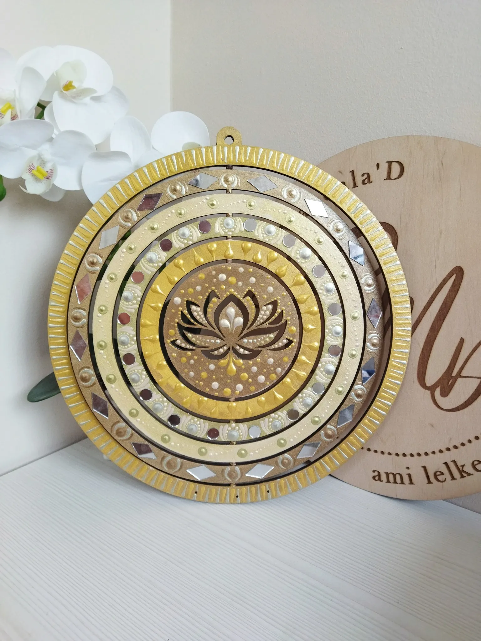 Szélcsengő részlet mandala mintával